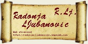 Radonja LJubanović vizit kartica
